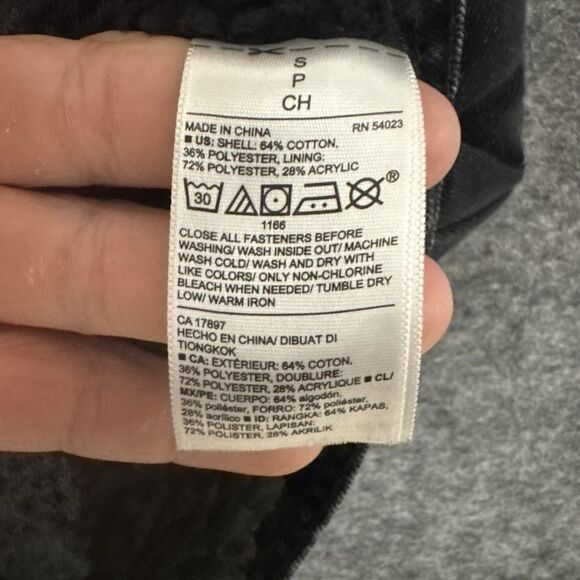 Old Navy‎ Sherpa Lined Black Denim Button Up Trucker Jacket Women's Small - Picture 5 of 7